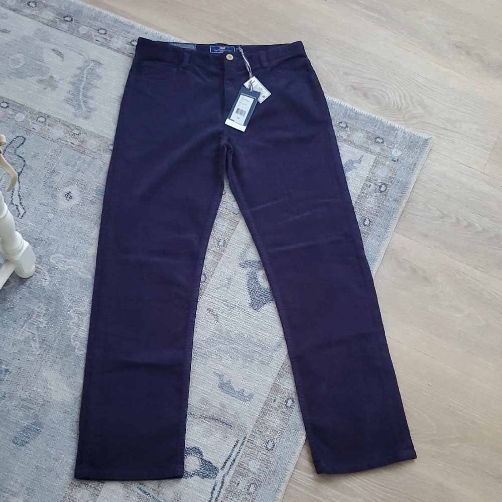 NWT Vineyard Vines Boys Corduroy Nautical Navy Pants Sz14